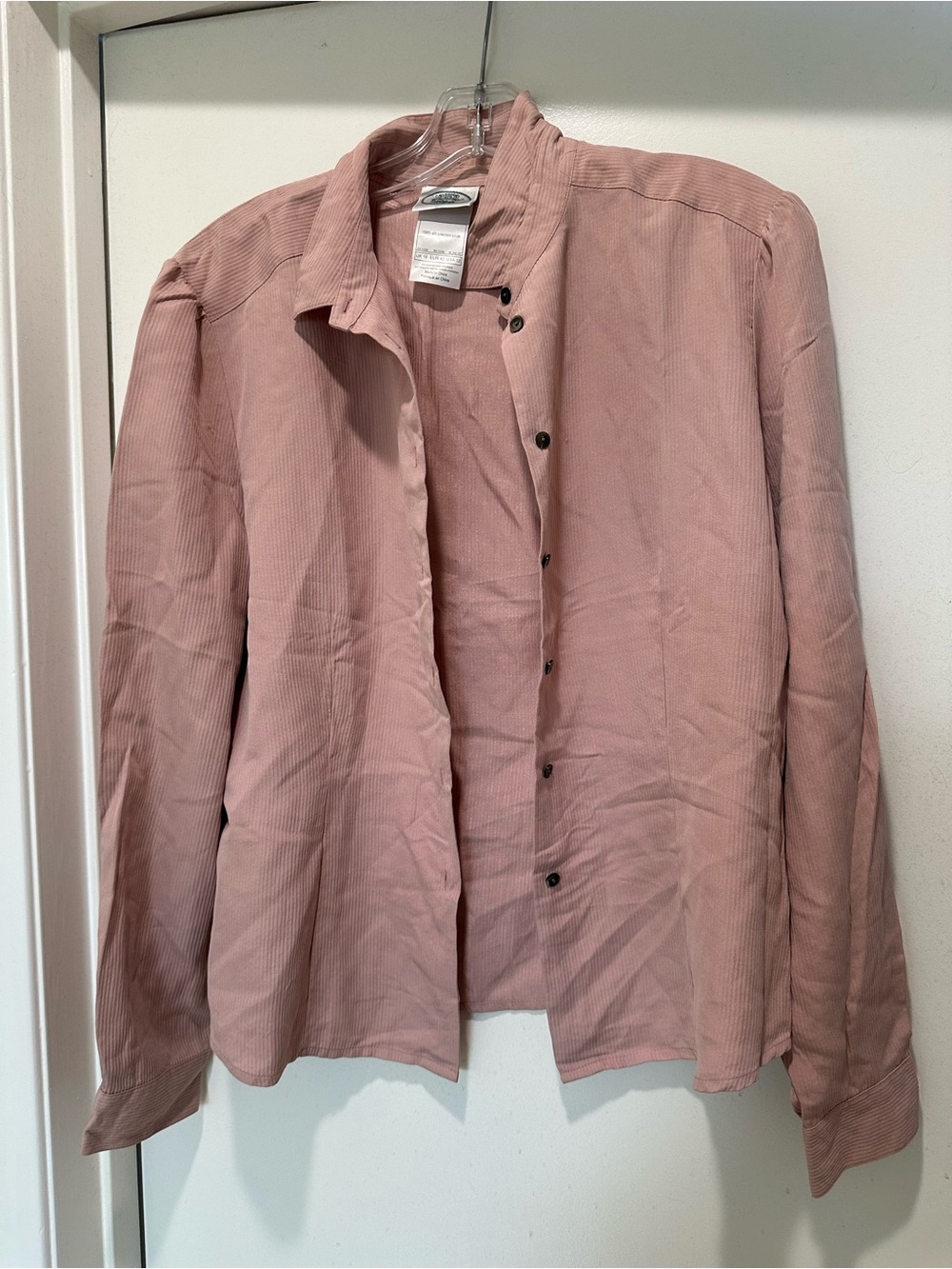 Vintage Laura Ashley Dusty Rose 100% Silk Buttoned Down Shirt Size 12